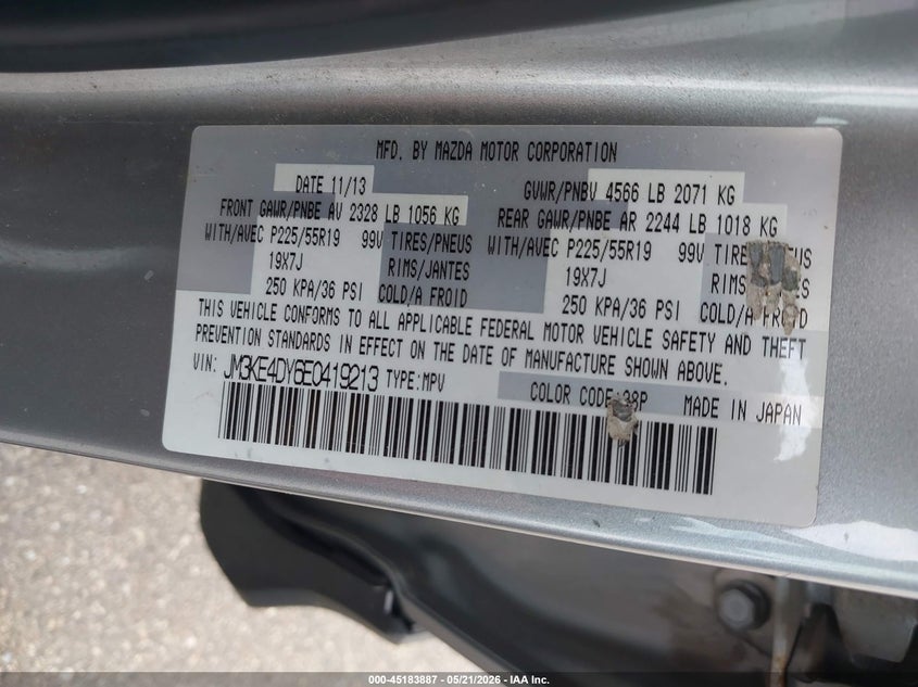 2014 Mazda Cx-5 VIN JM3KE4DY6E0419213 IAAI salvage auction — FRONT END, Prior Salvage (Minnesota), sold $1,050 on 2026-07-29 (photo 9)