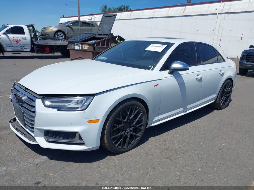 2018 Audi S4 VIN WAUB4AF4XJA061698 IAAI salvage auction — RIGHT FRONT, Salvage (Texas), sold $9,850 on 2026-07-30 (photo 2)