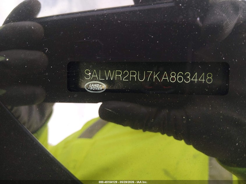 2019 Land rover Range rover sport VIN SALWR2RU7KA863448 IAAI salvage auction — FRONT END, Salvage Title, sold $9,800 on 2026-07-11 (photo 9)