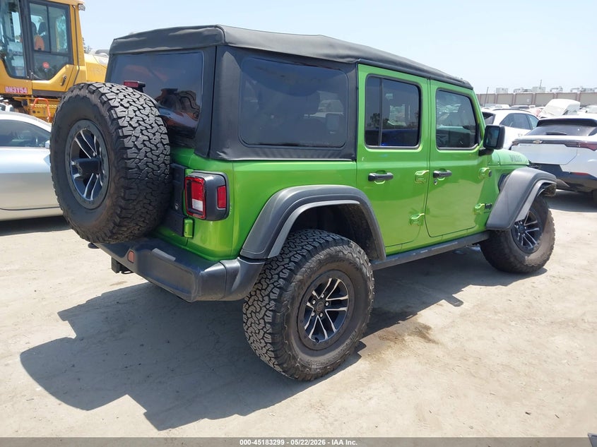 2025 Jeep Wrangler / VIN 1C4RJXDN4SW557044 IAAI salvage auction — RIGHT FRONT, Salvage (California), sold $13,350 on 2026-07-29 (photo 4)