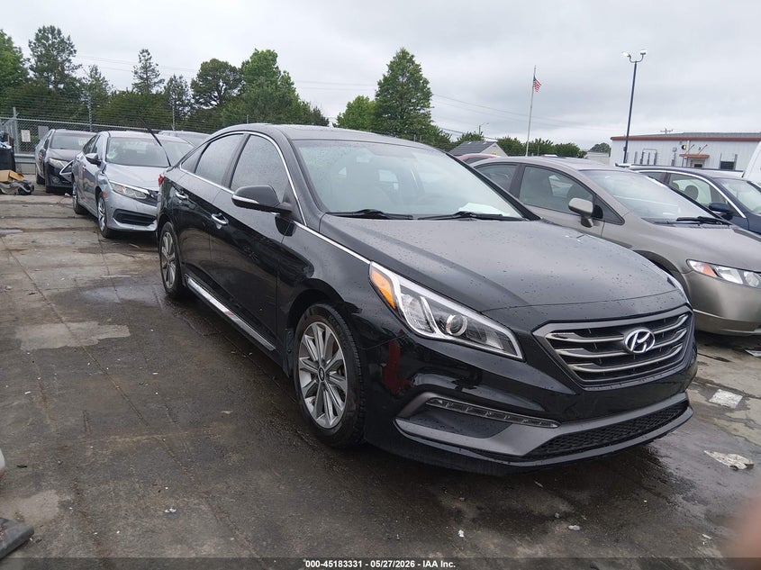 2017 Hyundai Sonata VIN 5NPE34AF4HH489427 IAAI salvage auction — LEFT SIDE, Salvage Title, sold $4,050 on 2026-07-27 (photo 1)