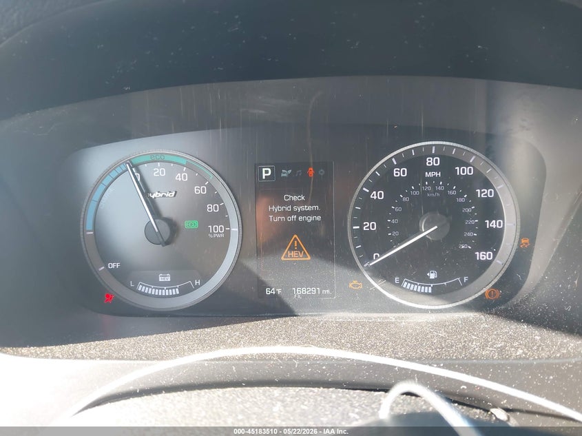 2016 Hyundai Sonata VIN KMHE24L18GA035476 IAAI salvage auction — FRONT END, Clear - Dealer Only (California), sold $600 on 2026-07-08 (photo 7)