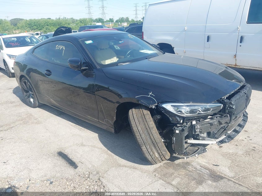 2021 BMW 4er VIN WBA73AP03MCH02402 IAAI salvage auction — RIGHT FRONT, Salvage Title, sold $12,500 on 2026-07-27 (photo 1)