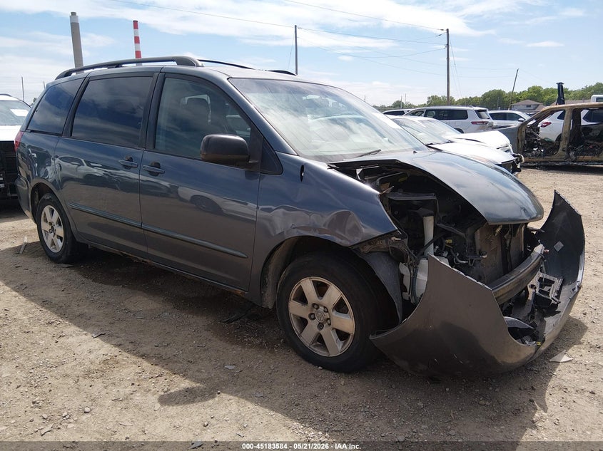 2008 Toyota Sienna VIN 5TDZK23C48S160667 IAAI salvage auction — FRONT END, Clear (Indiana), sold $750 on 2026-07-08 (photo 1)