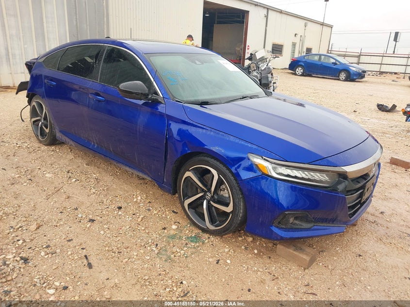 2021 Honda Accord VIN 1HGCV2F37MA023661 IAAI salvage auction — SIDE, Original (Texas), sold $7,300 on 2026-07-30 (photo 1)