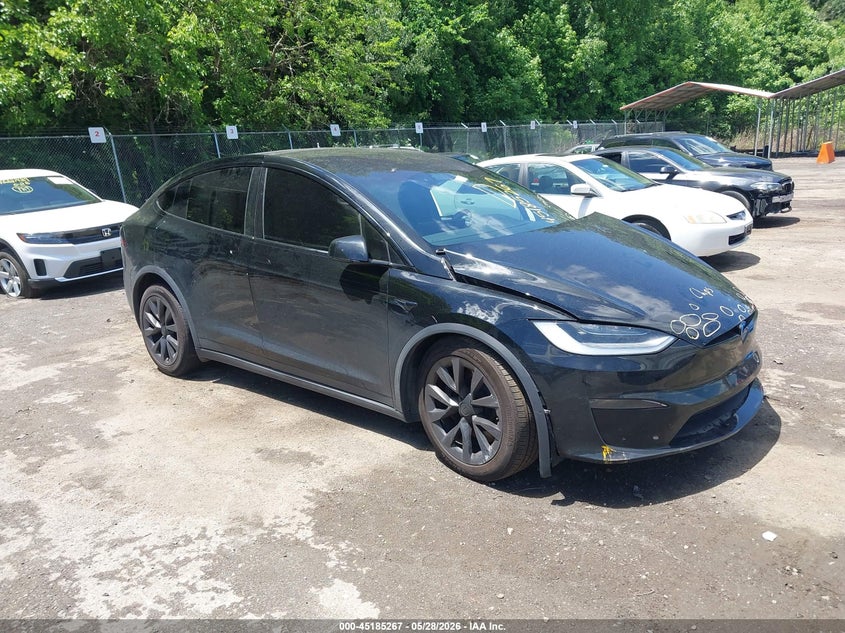 2023 Tesla Model x VIN 7SAXCBE57PF373038 IAAI salvage auction — LEFT FRONT, Salvage - 75% Or Less (Maryland), sold $13,400 on 2026-08-02 (photo 1)