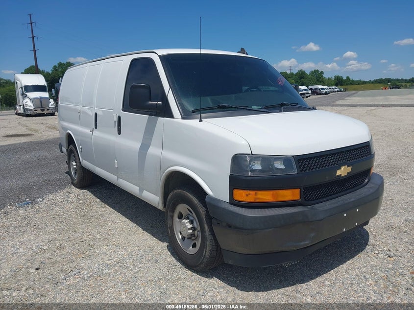 2020 Chevrolet Express VIN 1GCZGGFGXL1165116 IAAI salvage auction — LEFT FRONT, Salvage - Greater Than 75% (Maryland), sold $2,700 on 2026-09-11 (photo 1)