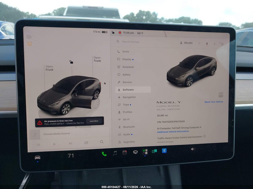 2023 Tesla Model y VIN 7SAYGDEE3PA175915 IAAI salvage auction — SIDE, Original (Texas), sold $16,450 on 2026-07-16 (photo 7)