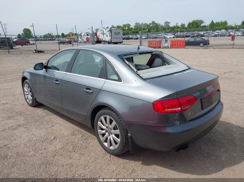 2012 Audi A4 VIN WAUBFAFL1CN010443 IAAI salvage auction — HAIL, Salvage (Illinois), sold $525 on 2026-07-22 (photo 3)
