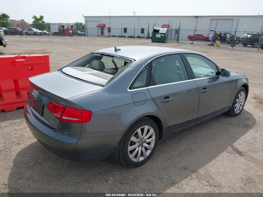 2012 Audi A4 VIN WAUBFAFL1CN010443 IAAI salvage auction — HAIL, Salvage (Illinois), sold $525 on 2026-07-22 (photo 4)