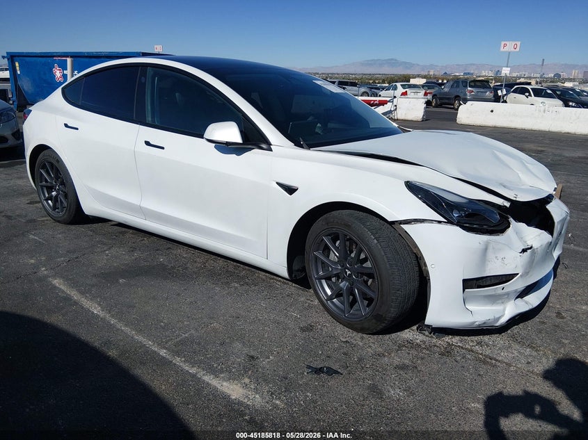 2021 Tesla Model 3 VIN 5YJ3E1EA8MF871001 IAAI salvage auction — FRONT END, Salvage Title, sold $5,300 on 2026-07-12 (photo 1)