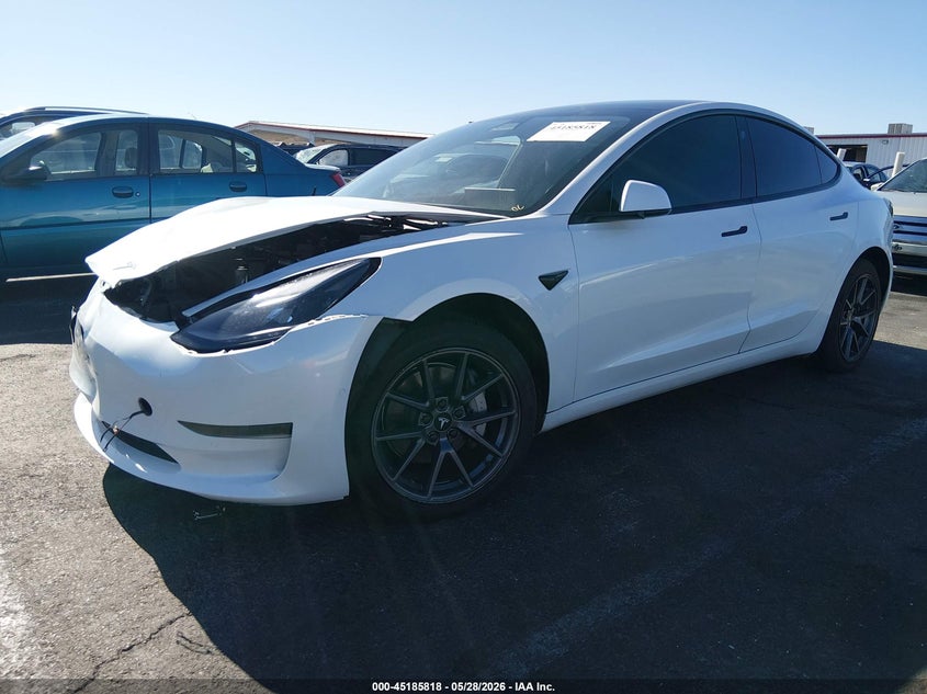 2021 Tesla Model 3 VIN 5YJ3E1EA8MF871001 IAAI salvage auction — FRONT END, Salvage Title, sold $5,300 on 2026-07-12 (photo 2)