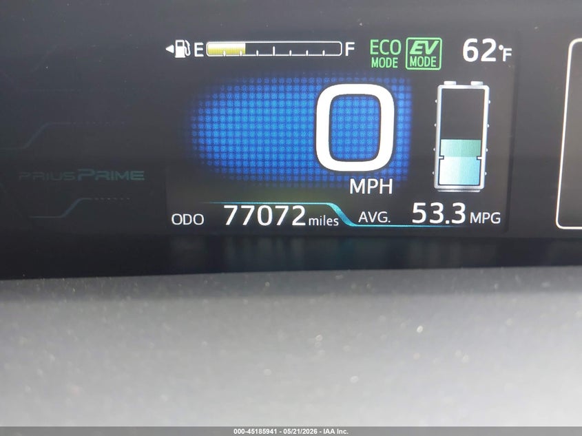 2019 Toyota Prius VIN JTDKARFP2K3117448 IAAI salvage auction — RIGHT REAR, Mv-907A (New York), sold $6,575 on 2026-07-07 (photo 7)