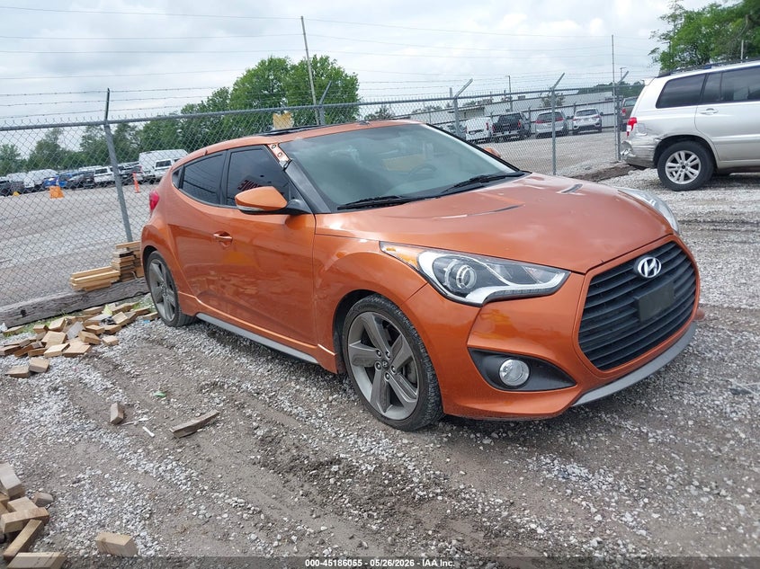 2013 Hyundai Veloster VIN KMHTC6AE3DU104428 IAAI salvage auction — HAIL, Salvage Title, sold $550 on 2026-07-13 (photo 1)