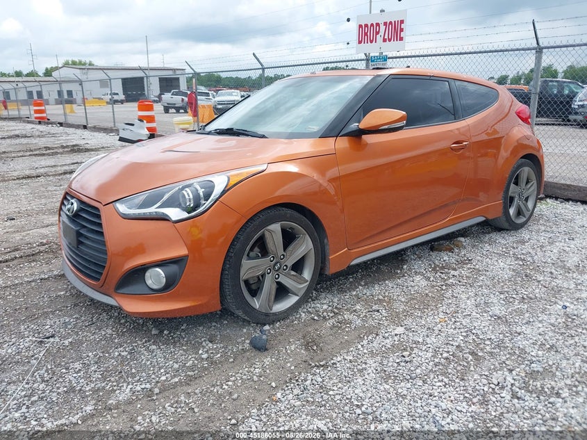 2013 Hyundai Veloster VIN KMHTC6AE3DU104428 IAAI salvage auction — HAIL, Salvage Title, sold $550 on 2026-07-13 (photo 2)