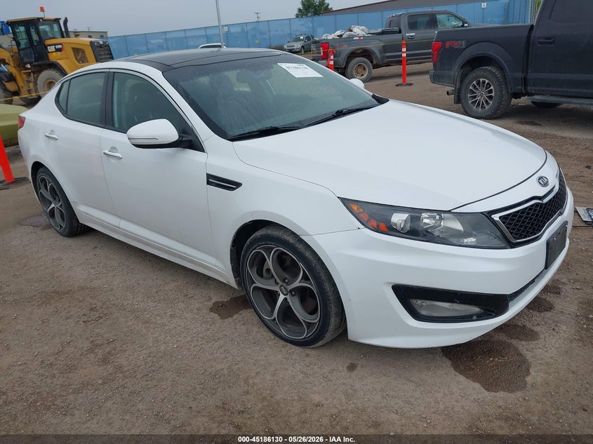 2012 Kia Optima VIN 5XXGR4A61CG010280 IAAI salvage auction — LEFT FRONT, Salvage (Montana), sold $1,200 on 2026-07-15 (photo 1)