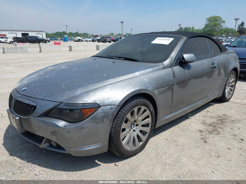 2004 BMW 6er VIN WBAEK73434B321948 IAAI salvage auction — EXTERIOR BURN, Salvage (Illinois), sold $1,550 on 2026-07-08 (photo 2)