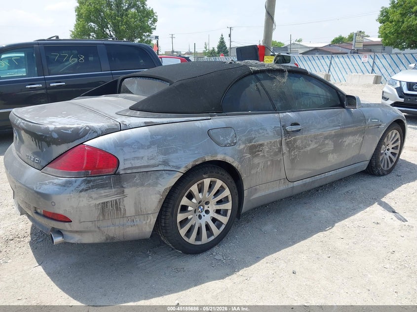 2004 BMW 6er VIN WBAEK73434B321948 IAAI salvage auction — EXTERIOR BURN, Salvage (Illinois), sold $1,550 on 2026-07-08 (photo 4)