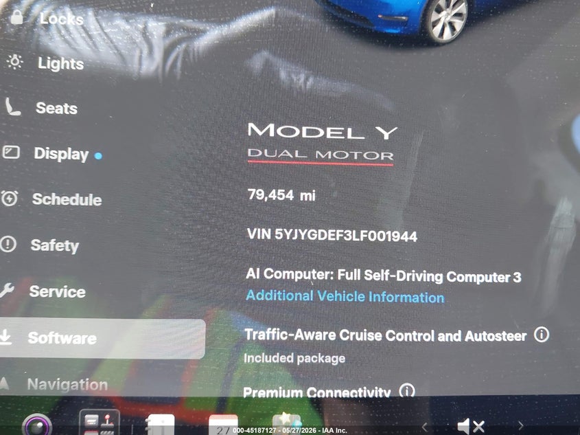 2020 Tesla Model y VIN 5YJYGDEF3LF001944 IAAI salvage auction — RIGHT SIDE, Bill Of Sale (Washington), sold $6,100 on 2026-07-22 (photo 7)