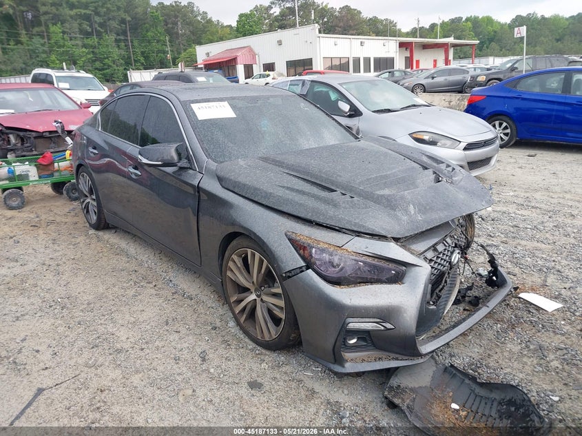 2019 Infiniti Q50 VIN JN1EV7AP5KM542866 IAAI salvage auction — FRONT END, Salvage (Georgia), sold $550 on 2026-07-28 (photo 1)