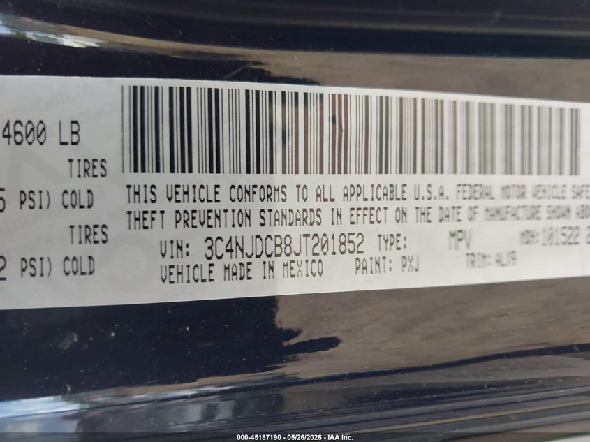 2018 Jeep Compass VIN 3C4NJDCB8JT201852 IAAI salvage auction — REAR END, Salvage (Minnesota), sold $3,500 on 2026-07-29 (photo 9)
