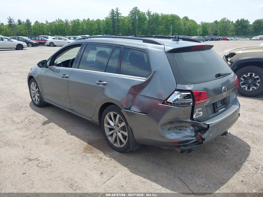 2016 Volkswagen Golf sportsvan VIN 3VWC17AU2GM505532 IAAI salvage auction — REAR END, Salvage Title, sold $1,050 on 2026-07-09 (photo 3)