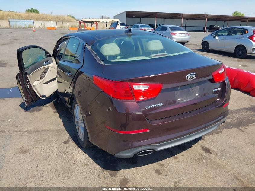 2015 Kia Optima VIN 5XXGN4A79FG384158 IAAI salvage auction — LEFT SIDE, Salvage (California), sold $750 on 2026-07-29 (photo 3)