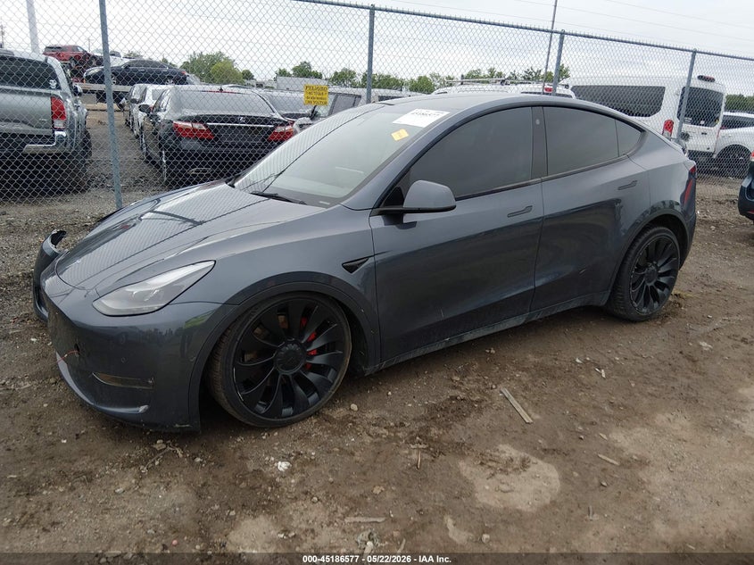 2022 Tesla Model y VIN 7SAYGDEF0NF513277 IAAI salvage auction — RIGHT FRONT, Salvage (Ohio), sold $9,100 on 2026-07-30 (photo 2)