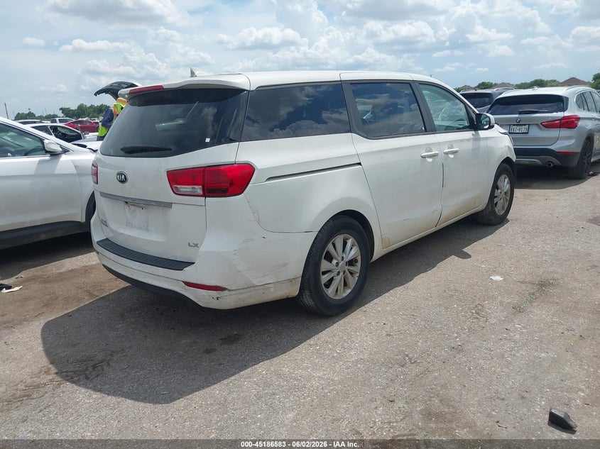2017 Kia SEDONA VIN KNDMB5C10H6230854 IAAI salvage auction — FRONT END, Original (Texas), sold $3,050 on 2026-07-08 (photo 4)