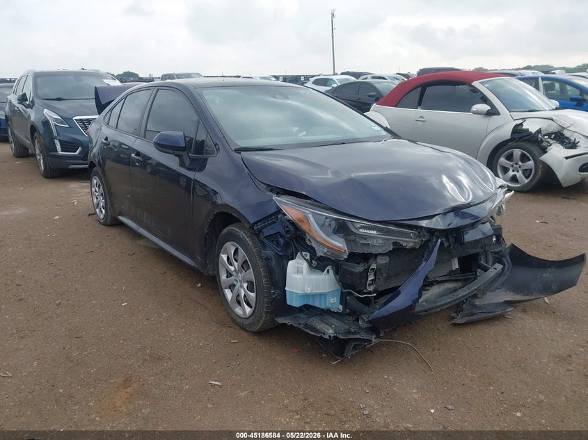 2021 Toyota Corolla VIN JTDEPMAE6MJ142811 IAAI salvage auction — FRONT & REAR, Salvage (Texas), sold $1,350 on 2026-07-14 (photo 1)