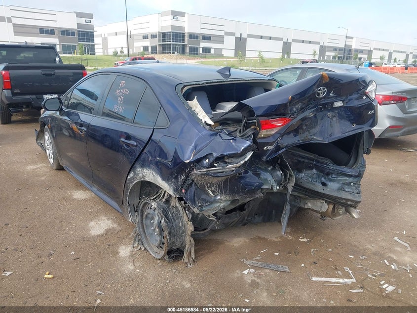 2021 Toyota Corolla VIN JTDEPMAE6MJ142811 IAAI salvage auction — FRONT & REAR, Salvage (Texas), sold $1,350 on 2026-07-14 (photo 3)