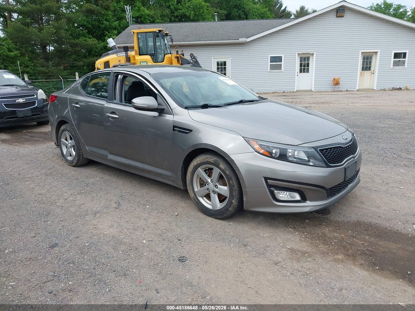 2015 Kia Optima VIN 5XXGM4A77FG445851 IAAI salvage auction — THEFT, Wait Title, sold $1,150 on 2026-08-25 (photo 1)