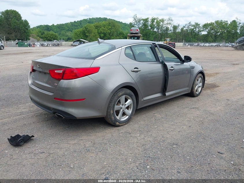 2015 Kia Optima VIN 5XXGM4A77FG445851 IAAI salvage auction — THEFT, Wait Title, sold $1,150 on 2026-08-25 (photo 4)