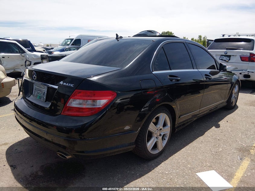 2011 Mercedes-benz C class VIN WDDGF8BB1BR134756 IAAI salvage auction — LEFT FRONT, Salvage (Colorado), sold $400 on 2026-08-04 (photo 4)