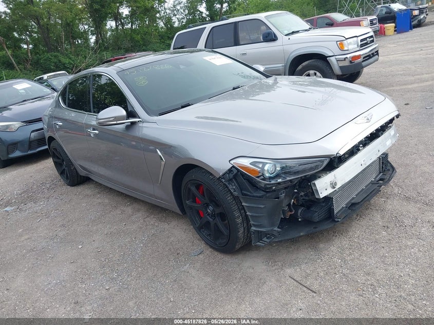 2021 Genesis G70 VIN KMTG74LE0MU074415 IAAI salvage auction — FRONT END, Salvage Title, sold $8,400 on 2026-07-22 (photo 1)