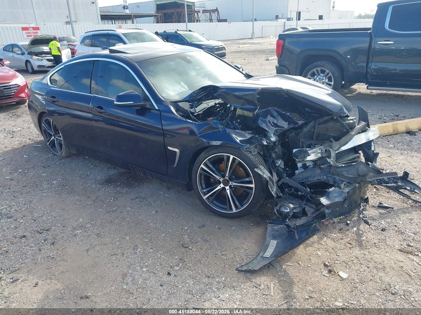 2018 BMW 4er VIN WBA4J1C58JBG76360 IAAI salvage auction — LEFT FRONT, Salvage (Texas), sold $1,000 on 2026-07-09 (photo 1)