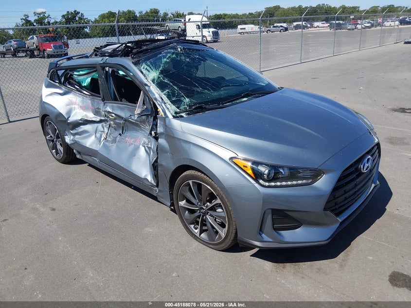 2021 Hyundai Veloster VIN KMHTG6AF6MU032654 IAAI salvage auction — LEFT SIDE, Certificate Of Destruction (Florida), sold $1,250 on 2026-07-29 (photo 1)