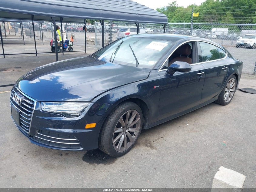 2016 Audi A7 VIN WAUWGAFCXGN005259 IAAI salvage auction — RIGHT FRONT, Salvage Title, sold $3,500 on 2026-07-09 (photo 2)