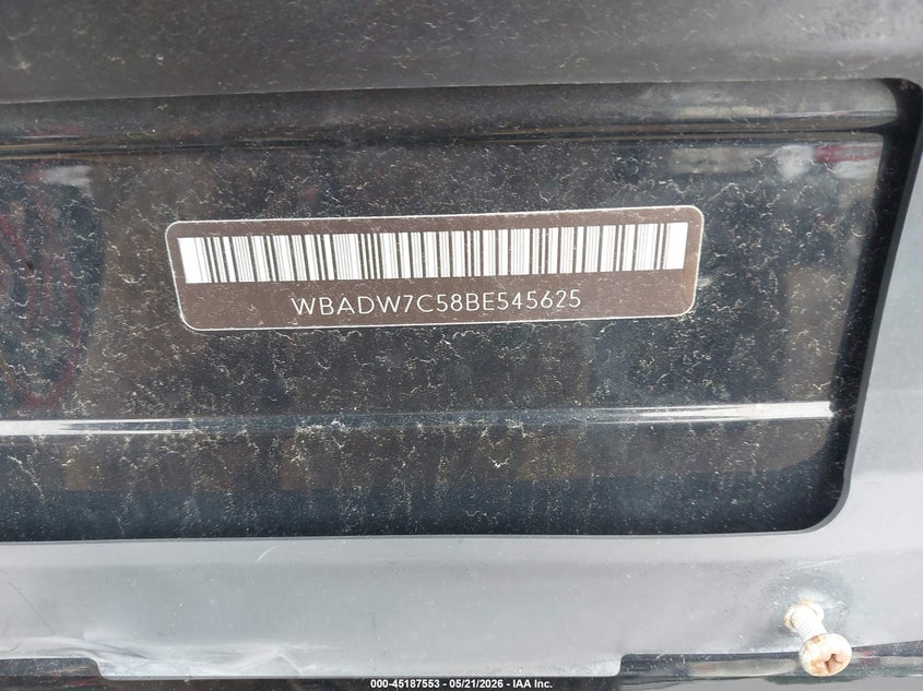 2011 BMW 3 series VIN WBADW7C58BE545625 IAAI salvage auction — NORMAL WEAR, Salvage (Texas), sold $1,550 on 2026-07-07 (photo 7)