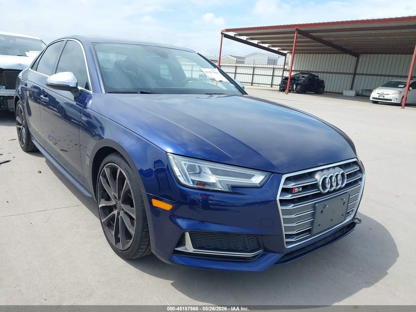 2018 Audi S4 VIN WAUB4AF42JA058195 IAAI salvage auction — LEFT FRONT, Original (Texas), sold $12,150 on 2026-07-20 (photo 1)
