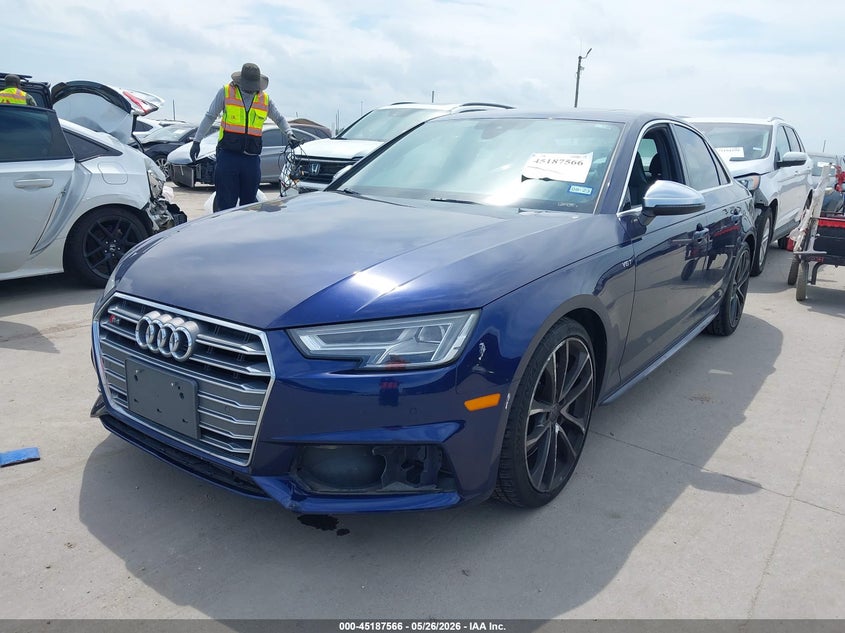 2018 Audi S4 VIN WAUB4AF42JA058195 IAAI salvage auction — LEFT FRONT, Original (Texas), sold $12,150 on 2026-07-20 (photo 2)