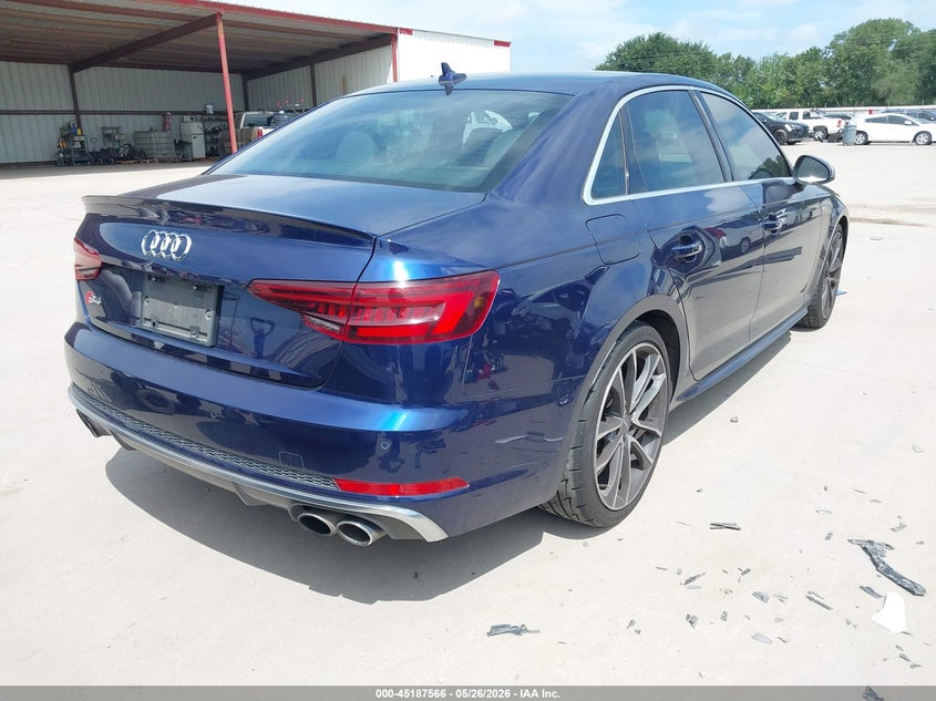 2018 Audi S4 VIN WAUB4AF42JA058195 IAAI salvage auction — LEFT FRONT, Original (Texas), sold $12,150 on 2026-07-20 (photo 4)