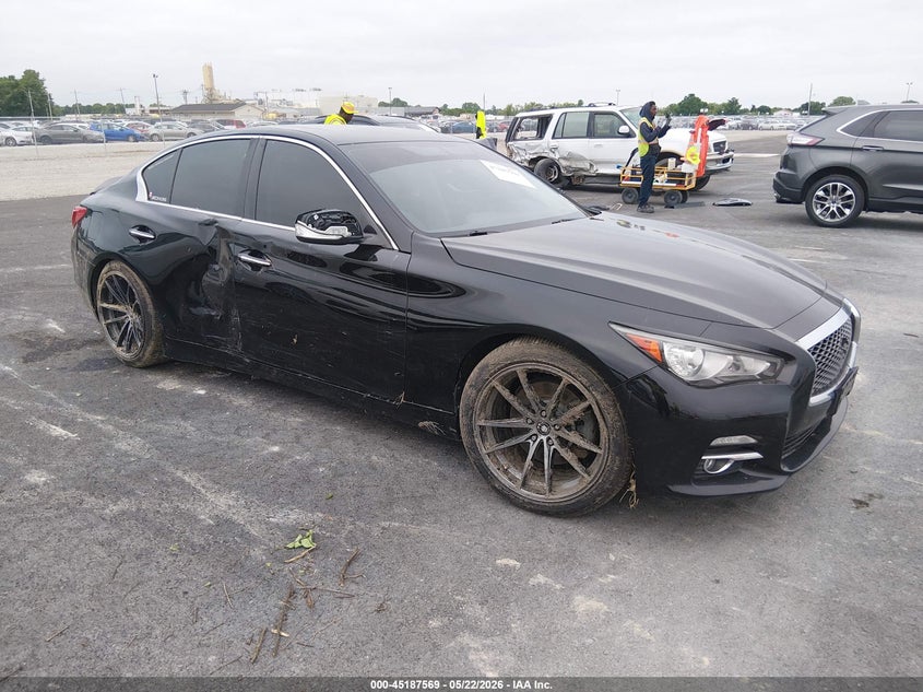 2015 Infiniti Q50 VIN JN1BV7AR3FM399930 IAAI salvage auction — REAR END, Salvage (Illinois), sold $1,350 on 2026-07-31 (photo 1)