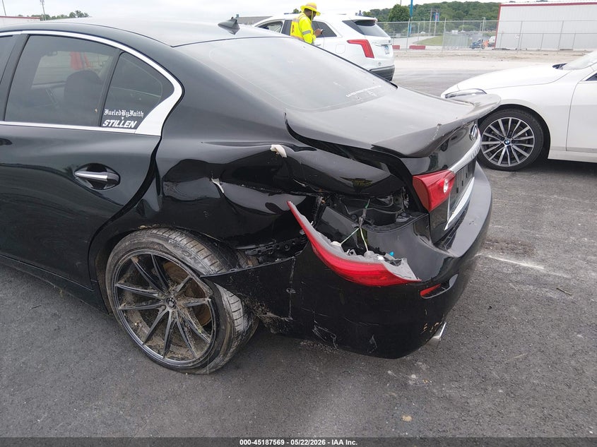 2015 Infiniti Q50 VIN JN1BV7AR3FM399930 IAAI salvage auction — REAR END, Salvage (Illinois), sold $1,350 on 2026-07-31 (photo 6)