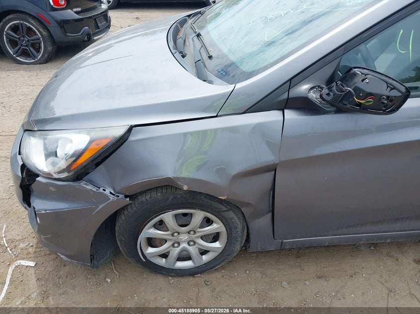 2013 Hyundai Accent VIN KMHCT4AE5DU507542 IAAI salvage auction — FRONT END, Salvage Title, sold $1,425 on 2026-07-21 (photo 6)