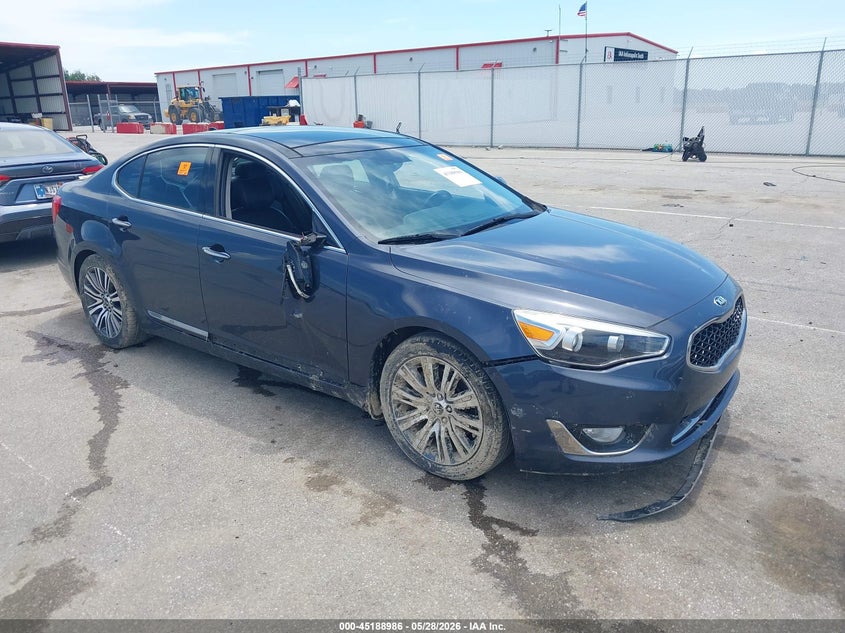 2014 Kia Cadenza VIN KNALN4D74E5123465 IAAI salvage auction — FRONT END, Clear (Indiana), sold $700 on 2026-07-09 (photo 1)