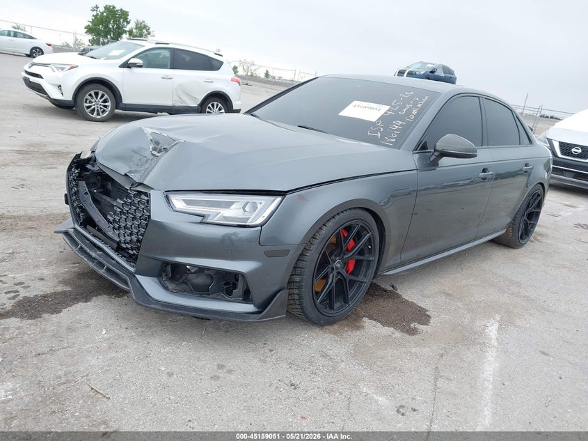 2018 Audi S4 VIN WAUC4AF47JA116757 IAAI salvage auction — FRONT END, Regular (South Dakota), sold $900 on 2026-07-28 (photo 2)