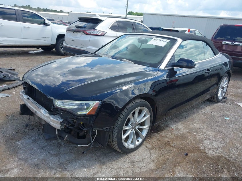 2013 Audi A5 VIN WAUVFAFH1DN000747 IAAI salvage auction — FRONT END, Clear (Oklahoma), sold $1,200 on 2026-07-15 (photo 2)
