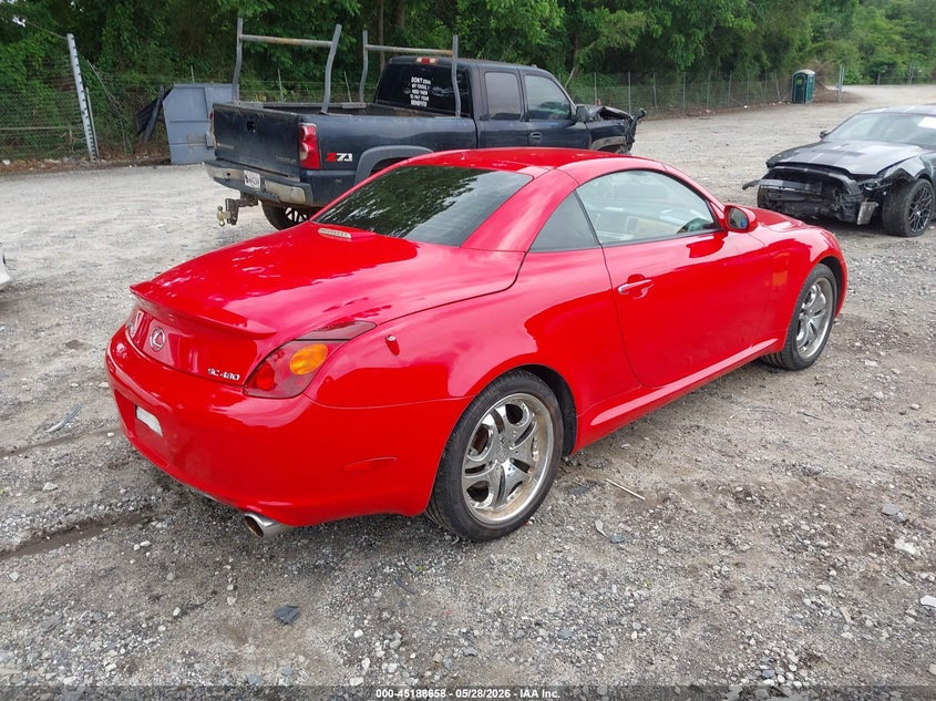 2003 Lexus Sc 430 VIN JTHFN48Y630041507 IAAI salvage auction — REAR END, Salvage (Georgia), sold $2,150 on 2026-07-10 (photo 4)