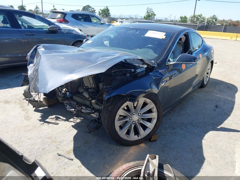 2017 Tesla Model s VIN 5YJSA1E14HF185812 IAAI salvage auction — FRONT END, Salvage (California), sold $1,400 on 2026-07-09 (photo 2)